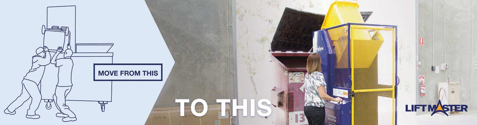 Lift heavy wheelie bins using a Liftmaster bin lifter/tipper