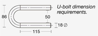 Powered tug U-bolt adaptor hitch