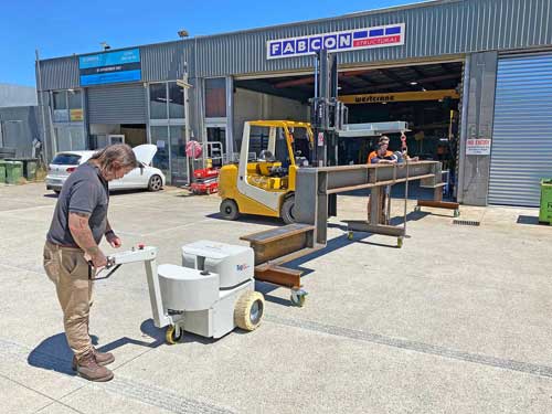 Tug Rise towing heavy steel on a slope